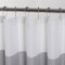 White-Grey Polyester Striped Waffle Weave Shower Curtain Luxurious Textured